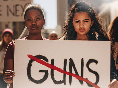 Youth peacefully protesting gun violence