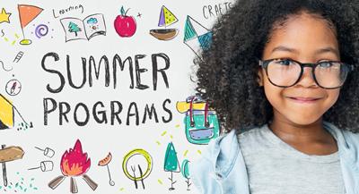 girl smiling with summer programs written in background